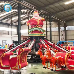 Manège de Noël le plus populaire sur le thème du Père Noël et du renne, avec traine et avion télécommandé, pour le carnaval - Product Image 2