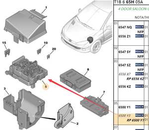 Pièces automobiles OE 9657608580 9650618280 6500Y1 6500Y3 Module de boîte à fusibles <span class=keywords><strong>BSM</strong></span> B5 Contrôleur de suralimentation pour Citroën C3 Picasso Peugeot 206 <span class=keywords><strong>207</strong></span> - Product Image 2