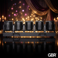 Barre de lumière LED mobile 5x120W RGB Jaune Citron avec anneau Halo DMX RDM 5 têtes, faisceau Tornado pour scène, DJ, club, événement