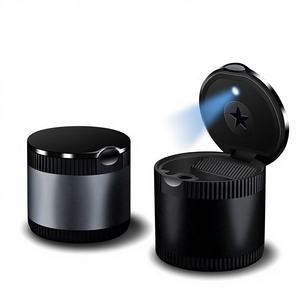 Cenicero de Coche Creativo de Alta Calidad, Multifuncional, Personalizado, con Luz Ambiental LED, Material Ignífugo, Portátil, de Metal - Product Image 1