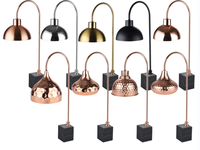 Lampe chauffante électrique en acier inoxydable pour aliments, lampe chauffante martelée pour buffet, lampe chauffante de table