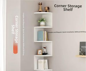 Modern No-Drill Corner <strong>Shelf</strong> Wall Mount 5-Tier Floating Bookshelf Hooks Space-Saving <strong>Zigzag</strong> Plant <strong>Shelf</strong> Bedroom - Product Image 3