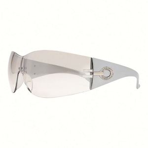 Nouveauté Lunettes de soleil sport style années 2000 avec diamants, verres monobloc UV400 Y2K, style punk pour femme - Product Image 5