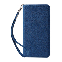 Étui portefeuille en cuir PU grain litchi avec porte-cartes, dragonne et béquille pour iPhone 16 Pro Max/16 Pro/16 Plus/16E/16