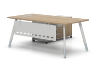 Bureau de direction moderne pour le télétravail, bureau de travail pour directeur commercial, bureau de patron stable, table en métal