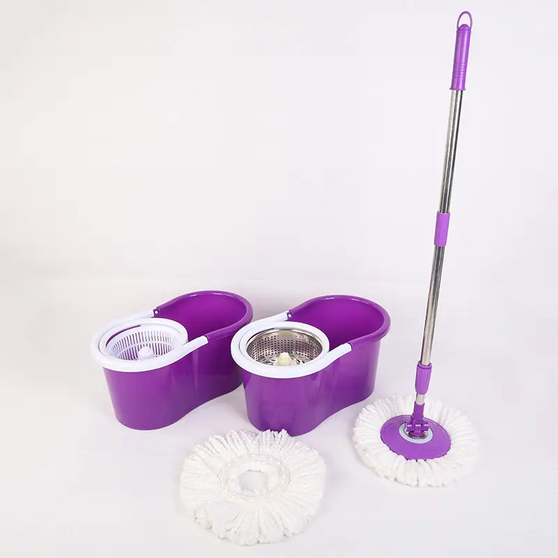 Microfiber Floor Spin Mop With 2 Pcs Replacement Washable Mop Head For Floor Cleaning Wet And Dry Use Twist Mop For Wall