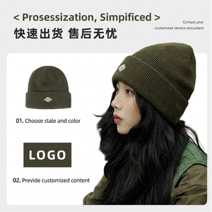 Blank Custom Jacquard Knit Unisex Acrylic Winter Beanie <b>Hat</b> with Puff Printed Embroidered Logo for Outdoor Sports - Product Image 3