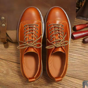 Zapatos Oxford de Cuero Genuino 2026, Impermeables, Transpirables, con Cordones, para Hombre, Lavables, Hechos a Mano con Tecnología Goodyear, Estilo Retro - Product Image 1