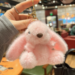 Cute Fluffy Plush Long Ear <b>Rabbit</b> <b>Toy</b> Keychain Children's Doll Machine Pendant Cartoon Plush Bunny Keychain - Product Image 3