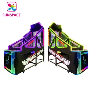 Funspace, máquina de baloncesto para centro de entretenimiento interior Arcade que funciona con monedas, máquina de juego de baloncesto con aro de tiro callejero