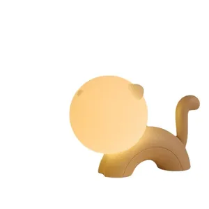 Lampe de nuit LED mignonne en forme de chaton, rechargeable, pour chambre à coucher, dortoir, lampe de chevet, lampe de table, lampe de bureau, cadeau pour enfants - Product Image 6