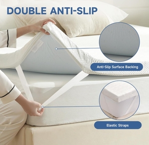 Thông gió mật độ cao gel Bộ nhớ bọt Nệm Topper pad với có thể tháo rời mềm Bìa Túi mùa xuân tính năng cho đau lưng cứu trợ - Product Image 2