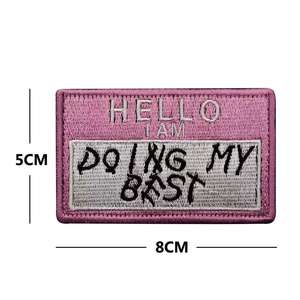 Персонализированные нашивки из ткани с вышитыми английскими словами и слоганами, с ПВХ-основой на липучке для одежды, головных уборов и рюкзаков - Product Image 5