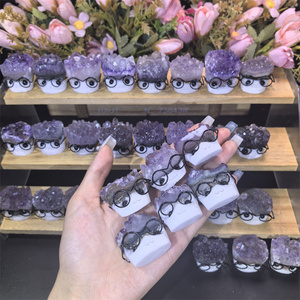 Venta al por mayor de piedra de cristal pulida rectangular de alta calidad para sanación y <span class=keywords><strong>meditación</strong></span>, racimo de amatista, regalo de moda Hamtaro, Kindfull - Product Image 4