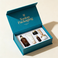 Boîte magnétique personnalisée et boîte cadeau orange pour ensemble de soins de la peau et emballage de luxe haut de gamme en papier brillant
