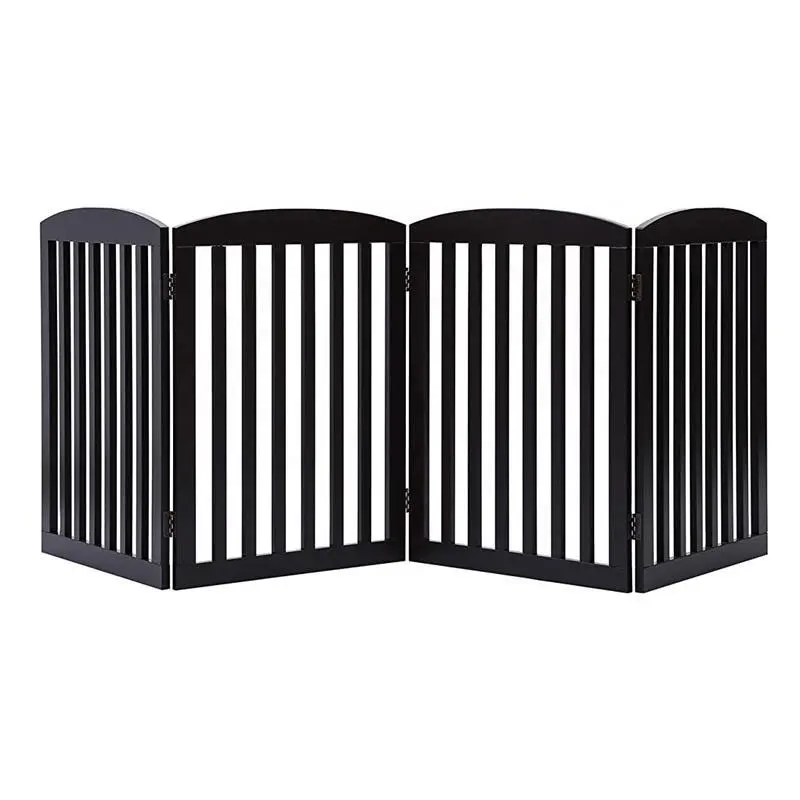 4 panels foldable metal wood fence safety baby playpen baby enclosure baby safety barrier pets safety gate
