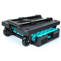 Tianyu ventilé caisse pliable pas d'assemblage poignée rétractable roues pivotantes à 360 degrés chariot d'épicerie utilitaire en plastique pliant 3.72kg