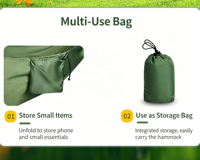 Nouvelle hamac de camping extérieur 2026 – Léger, installation rapide, anti-basculement, idéal pour la randonnée, les excursions en sac à dos et les patios.