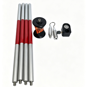 360. Mini kit de prisme avec 4 poteaux et niveau à bulle, équipement de topographie pour station totale et accessoires - Product Image 1