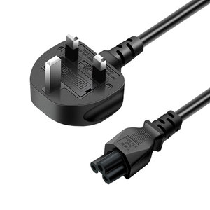 Asta สายไฟสำหรับแล็ปท็อปของแท้ติดใบโคลเวอร์สีดำ13A 3ขา IEC C5 BS สายดอกไม้ Cloverleaf อุปกรณ์ปั้นปลั๊ก BSI UK - Product Image 4