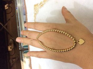 Xinfly - Joyería Personalizada de Oro Genuino de 18K para Mujer, AU750, Colgante de Corazón Real Puro, Cadena de Bolas de 4mm, Regalos para Fiestas - Product Image 4