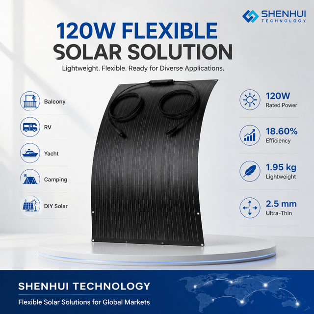 High Efficiency Mono Flexible Solar Panel 120W Easy Install Solar Module Energy System High Power Solar Panels