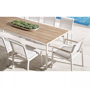 Ensemble de mobilier de jardin moderne pour hôtel, restaurant, patio, balcon : Table 8 places avec chaises en aluminium - Product Image 2