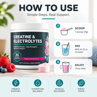 Créatine monohydrate, poudre d'électrolytes, nutrition sportive, hydratation, récupération musculaire, boisson énergétique, mélange OEM ODM Halal
