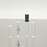 Échantillon gratuit Mini vide transparent 1ml 2ml en stock échantillons de parfum rechargeables mini flacons vaporisateurs en verre pour parfum