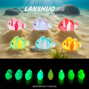 Llavero de resina con forma de pez Lanshuo, brilla en la oscuridad, conjunto de joyería DIY con forma de animal para manualidades, arte coleccionable - Product Image 4