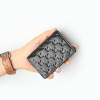 Dompet Pria Kulit Asli Buatan Tangan Berkualitas Tinggi, Model Clutch Mini, Logo Embos, Resleting Pendek, Trendi Terbaru