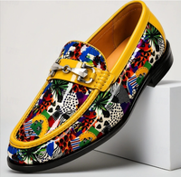 Nouveaux Mocassins Homme Vintage en PU Légers et Respirants avec Semelle Extérieure en Caoutchouc, Détails Métalliques à la Pointe, Imprimés, Tendance, à Enfiler