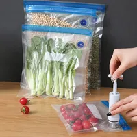 Sacs de conservation sous vide réutilisables avec pompe à air électrique, sacs à fermeture éclair pour congélateur, emballage alimentaire