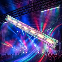 Barre LED Pixel 300W 7*40W Ambre + 528 RGB SMD à contrôle segmenté DMX pour éclairage de scène mural AC220V Aluminium+Plastique