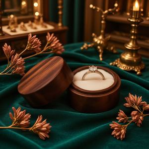 Caja para Anillos <span class=keywords><strong>de</strong></span> Boda, Caja para Diamantes para Propuesta <span class=keywords><strong>de</strong></span> Matrimonio, Caja Redonda Rígida para <span class=keywords><strong>Intercambio</strong></span> <span class=keywords><strong>de</strong></span> Anillos <span class=keywords><strong>de</strong></span> Boda, Caja <span class=keywords><strong>de</strong></span> Almacenamiento y Transporte Grabada, Regalo para Enamorados - Product Image 4