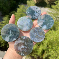 Tranche d'agate d'eau naturelle, en mousse, pour la décoration de guérison, artisanat volkswagen poli