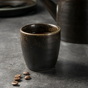 Suojiuju — ensemble de tasses à thé en grès, coupe de café avec céramique de haute qualité, 150ML, style rustique, noir, café <span class=keywords><strong>Mocha</strong></span> - Product Image 5