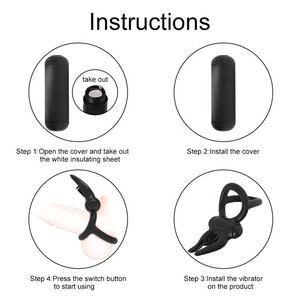 Silikon vibrierender Penis ring mit Klitoris stimulator Sexspielzeug für Erwachsene zum Kauf - Product Image 6