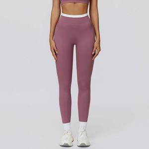 Pantaloni Yoga 2025 di Tendenza a Vita Alta con Contrasto di Colore, Aderenti e Lunghi per Sport, Corsa e Fitness Femminile - Product Image 3