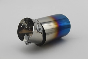 Embouts de tuyau d'échappement en métal pour modification de voiture, bleu titane brûlé en biais - Product Image 4