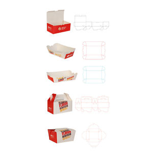Scatola per Pollo Fritto Personalizzata, Contenitore per Hamburger da Asporto, Scatola <span class=keywords><strong>di</strong></span> Carta Portatile per Servizio Alimentare e Ristoranti - Product Image 6