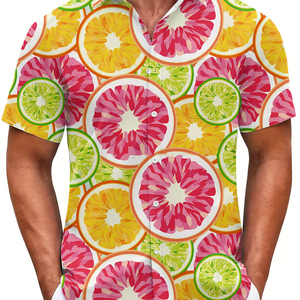 <span class=keywords><strong>Chemise</strong></span> hawaïenne à manches courtes et à revers personnalisée de <span class=keywords><strong>grande</strong></span> <span class=keywords><strong>taille</strong></span> pour hommes en popeline anti-rides imprimée en 3D - Product Image 4