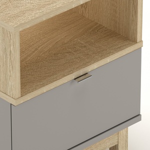 โต๊ะข้างโซฟาไม้โอ๊คโซโนมาสีเงินสไตล์โมเดิร์นสำหรับห้องนั่งเล่น - Product Image 3