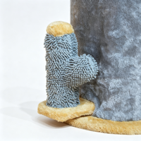 Tour pour chat en forme de baril mignonne à 2 niveaux avec poteaux à gratter en forme de cactus et perchoir supérieur en peluche douce pour petits chats d'intérieur