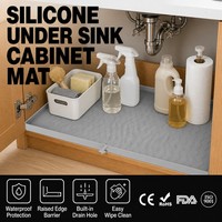 Nouveauté 2027, tapis de protection pour armoire en silicone 100% imperméable, sous l'évier, doublure pour armoire de cuisine, pour ustensiles de cuisine