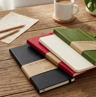 Cuaderno de tapa dura con espiral, cubierta de duPont, cierre con banda elástica, con soporte para bolígrafo, cuaderno vintage para negocios