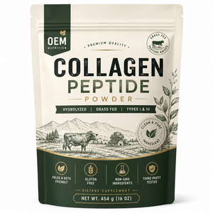 Colágeno en Polvo OEM ODM, 454 g, 37 Porciones, 12 g por Porción, de Animales Alimentados con Pasto, Sin Sabor, Se Disuelve Fácilmente - Product Image 1