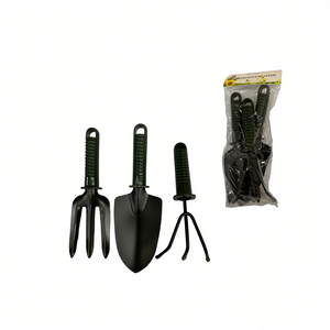 MNJ <b>Gardening</b> <b>Tools</b> <b>Set</b> 6Pcs Black Plastic Hand <b>Tools</b> For Planting And Digging - Product Image 1