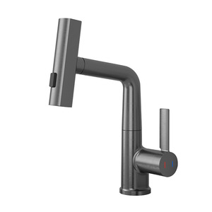 Modern Premium Brass Pull-Down Faucet for <strong>Bathroom</strong> Sink Single Handle <strong>Retractable</strong> Rain <strong>Shower</strong> <strong>Head</strong> Flexible Made Durable - Product Image 1