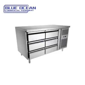<span class=keywords><strong>6</strong></span> <span class=keywords><strong>cassetti</strong></span> frigorifero in acciaio inox con raffreddamento ad aria molti <span class=keywords><strong>cassetti</strong></span> integrati attrezzature da cucina refrigerazione - Product Image 1
